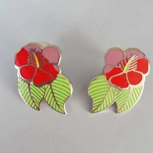 Laurel Burch "Hibiscus" Post Earrings